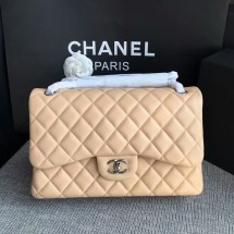 Chanel Flap Shoulder Bags Camel Original Lambskin Leather CF1113 Silver JK5750Ri95