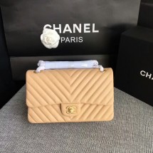 Chanel Flap Shoulder Bags Camel Original Sheepskin CF1112 Gold JK5871tg76