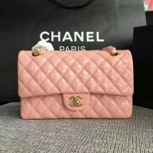 Chanel Flap Shoulder Bags Light Pink Original Patent Leather CF1112 Gold JK5854ff76