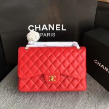 Chanel Flap Shoulder Bags Red Original Lambskin Leather CF1113 Glod JK5724dw37