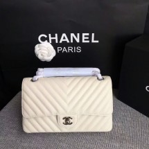 Chanel Flap Shoulder Bags White Original Calfskin Leather CF1112 White JK5766Rc99