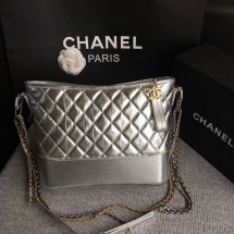 Chanel Gabrielle Shoulder Bag Original Calfskin Leather A93842 Silver JK5589UF26