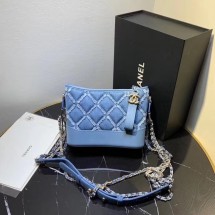 Chanel gabrielle small hobo Denim bag A91810 light blue JK4117Mn81