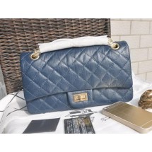 Chanel Glazed Crackled Leather Classic Flap Bag A30225 Royal JK890Kf26