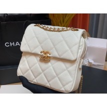 Chanel Grained Calfskin Backpack Original Leather AS3108 white JK2691mV18