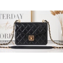 Chanel Lambskin FLAP BAG AS2840 black JK2851DI37