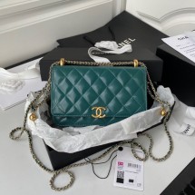 CHANEL Lambskin Flap Shoulder Bag AP2289 green JK2944uk46