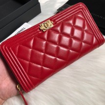 Chanel Lambskin & Gold-Tone Metal A81799 red JK1330Gw67