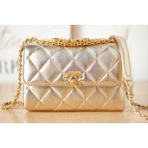 Chanel lambskin Shoulder Bag AS3240 gold JK2409Lo54