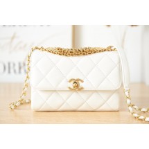 Chanel lambskin Shoulder Bag AS3240 white JK2411Fh96