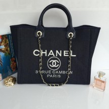 Chanel Large Canvas Tote Shopping Bag A68046 Royal JK836Kn56