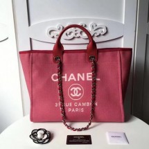 Chanel Large Canvas Tote Shopping Bag CHA1679 Red JK24vN22