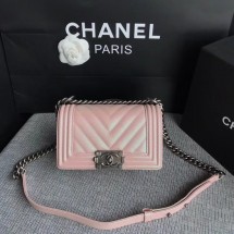 Chanel Le Boy Flap Shoulder Bag Original Caviar Leather P67085 pink silver Buckle JK5211HB29