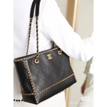 Chanel leather Shoulder Bag AS2739 black JK3022Mn81