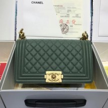 Chanel Leboy Original caviar leather Shoulder Bag A67086 green gold chain JK5190Bw85