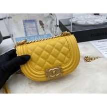 CHANEL MESSENGER BAG MINI BOY AS3315 yellow JK2292Mn81