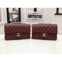 Chanel mini Classic Flap Bag Original Cannage Pattern A1116 Wine JK5980SS41