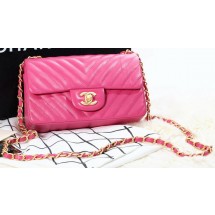 Chanel mini Classic Flap Bag Original Sheepskin Chevron Leather CHA1116 Rose JK583uk46