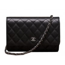 Chanel mini Flap Bag A33814 Black Cannage Pattern Silver JK885cf57