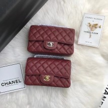 Chanel mini flap bag Grained Calfskin A1116 Burgundy JK3483Eb92