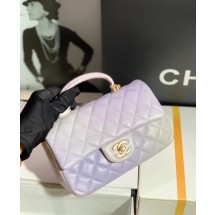 CHANEL mini flap bag with top handle AS2431 rainbow JK2640Nw52