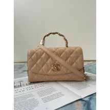 Chanel mini flap bag with top handle AS2478 Apricot JK3334yk28