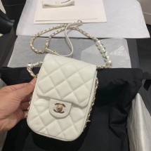 Chanel mini flap Imitation Pearls bag AS1345 white JK4155SS41