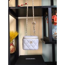 Chanel mini Shoulder Bag Lambskin & Gold-Tone Metal AP2929 light gray JK2477nU55