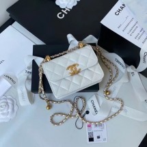 CHANEL mini wallet on chain AP2290 white JK3215qB82