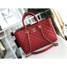 Chanel Original large shopping bag Grained Calfskin A93525 red JK4296LG44