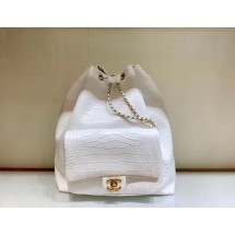 Chanel Original Leather Backpack AS0800 White JK4507UM91