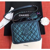 Chanel Original Leather Cosmetic Bag A93343 Blue JK4497Sy67