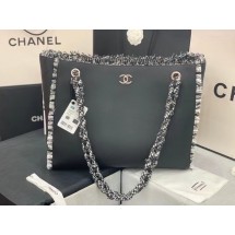 Chanel Original Leather Shopping Bag AS8485 black JK3216DI37