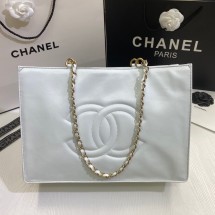 Chanel Original Leather Tote Shopping Bag AS1943 White JK3939np57