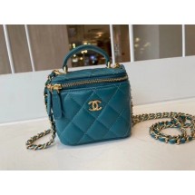 Chanel Original Small classic chain box handbag AP2198 blue JK3193ea89