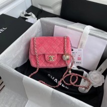 Chanel Original Small velvet flap bag AS1115 rose JK3910iZ66