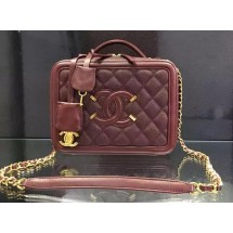 Chanel Shoulder Bag Original Calfskin Leather CHA6678 Burgundy JK120Rc99