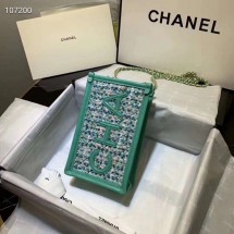 Chanel Shoulder Bag Original Leather 7738 green JK4524Ym74