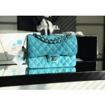 Chanel Small Classic Handbag Grained Calfskin Caviar & silver-Tone Metal A01113 Green JK3161fj51