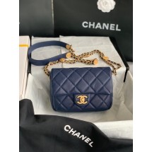 Chanel SMALL FLAP BAG AS3369 Royal Blue JK2359jo45