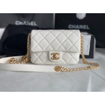 Chanel SMALL FLAP BAG AS3369 white JK2360PC54