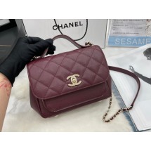 Chanel small flap bag Calfskin & Gold-Tone Metal A93749 Burgundy JK2737Wi77