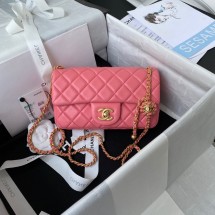 Chanel small Flap Bag Original Sheepskin Leather AS1787 pink JK2370fo19