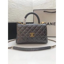 Chanel Small Flap Bag with Top Handle A92990 Silver grey JK4290Ri95