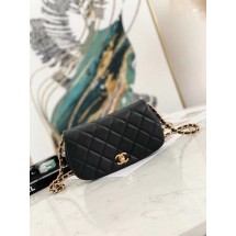 Chanel Small Flap Shoulder Bag Original leather AP2358 black JK3054su78