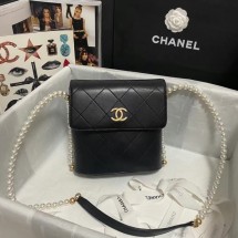 Chanel small hobo bag AS2503 black JK3365Bw85