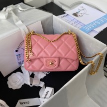 Chanel SMALL Lambskin FLAP BAG AS1792 pink JK2841Xr72