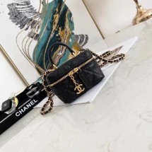 chanel small vanity with chain AP2194 black JK3388TP23