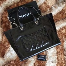 Chanel Tote Shopping Bag Original Leather A68046 Black JK29fc78