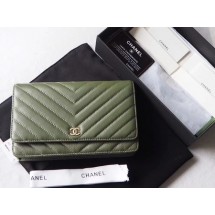 Chanel V mini Flap Bag Chevron Sheepskin Leather A33814V Green JK5659rh54